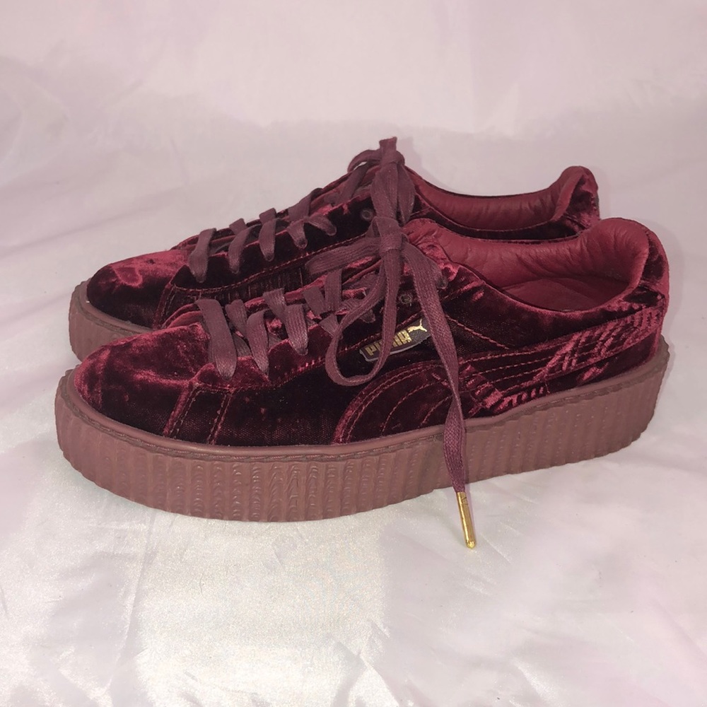 Puma Women's Burgundy Velvet Sneakers